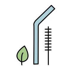 Eco-Friendly Straw and Temperature Measuring Graphic