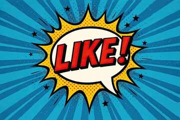 Naklejka premium Retro Comic Style 'LIKE!' Burst