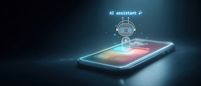 Ai assistant interaction digital workspace graphic design futuristic environment close-up view technology trends - Powered by Adobe