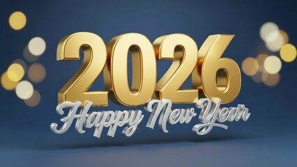 Happy New Year 2026 design bright lights, sparkling fireworks, and  celebratory holiday atmosphere.