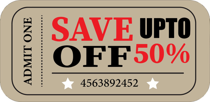 Admit One: Grab your discount ticket and $\text{SAVE UPTO 50\%}$ OFF instantly