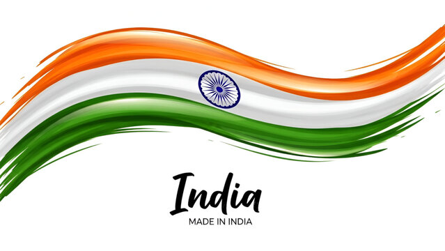 Republic Day Independence celebration in Indian theme with tricolor wave of India on 26 January and 15 Agust showing Independent national pride Day spirit in patriotic Made in India background today