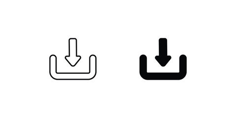 Obraz premium Download set icon with white background vector stock illustration