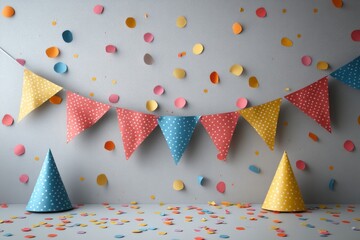 Obraz premium Colorful Party Decorations With Confetti