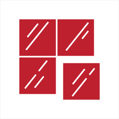 Stylized red grid abstract background with white diagonal lines Vector