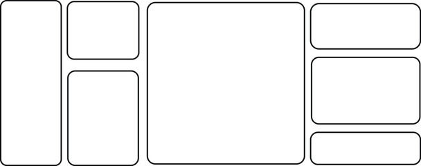 Minimalist Outline UI Layout Frames Set.