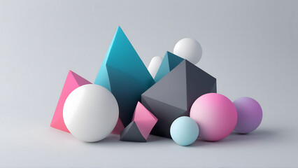 Soft Gradient Abstract 3D Shapes – Minimalist Pastel Geometry



A modern 3D abstract composition featuring soft geometric forms, spherical elements, and smooth pastel gradients. The scene blends mini