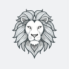 Stylized lion head with majestic mane
