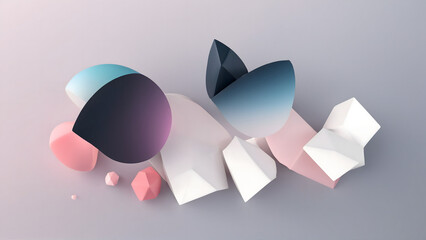 Soft Gradient Abstract 3D Shapes – Minimalist Pastel Geometry



A modern 3D abstract composition featuring soft geometric forms, spherical elements, and smooth pastel gradients. The scene blends mini