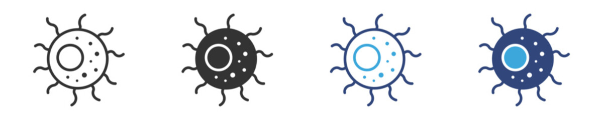 Microbe Icon Set, Virus Bacteria Illustration, Infectious Pathogen Symbol and Medical Biology concept icon, vector illustration.