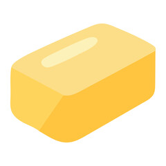 Butter Block Vector Icon - Fresh Dairy Ingredient Illustration for Baking, Cooking & Breakfast Design