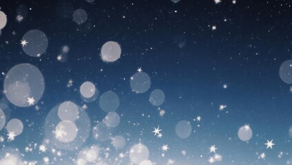 Abstract Blue Bokeh Background with Sparkling Light Effects.