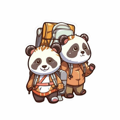Cute panda sticker on a hike. Nice and cute.
