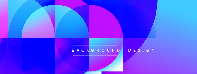 Abstract vibrant circles overlap creating modern background. Text reads background design centered within image.