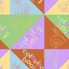 a pattern on a multicolored background with animal outlines drawn on it