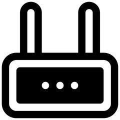 Obraz premium Internet access. Outlined stroke vector icon with black-filled details.