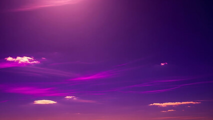 Surreal Purple Sky With Pink Streaks And Clouds