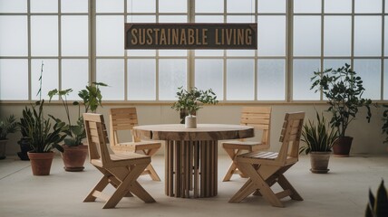Sustainable living exemplified by eco-friendly furniture.