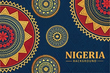 Vibrant Abstract Design Inspired by Traditional Nigerian Patterns and Colors
