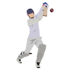 vector illustration of a player playing cricket