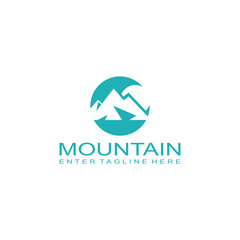 Mountain logo design, mountain range, vector, travel, outdoor, camping, valley, adventure, silhouette, outdoor, graphic, peak, element, shape, expedition, camp	