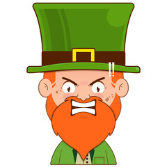 elf leprechaun angry face cartoon cute for saint Patrick's day