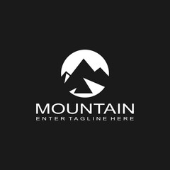 Mountain logo design, mountain range, vector, travel, outdoor, camping, valley, adventure, silhouette, outdoor, graphic, peak, element, shape, expedition, camp	
