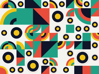 Geometric pattern background with colorful shapes and circles for design and decoration