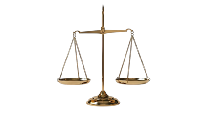 Golden Scales of Justice Isolated on White