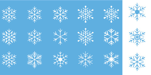 Delicate winter snowflakes on light blue background for elegant holiday designs and festive season marketing campaigns