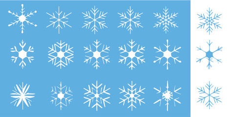 Delicate winter snowflakes on light blue background for elegant holiday designs and festive season marketing campaigns