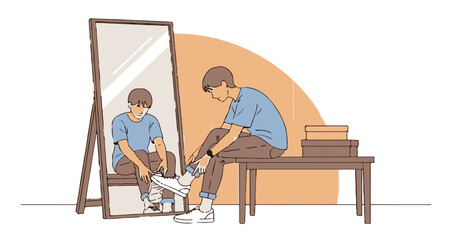 Artist couple working indoors, painting a wall in their new family home