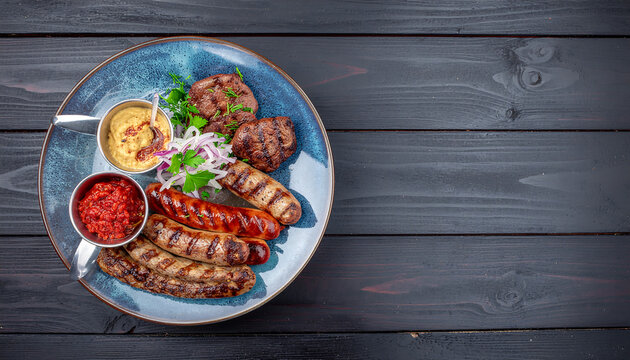 Mixed Bulgarian grill with kebapche and kyufte
