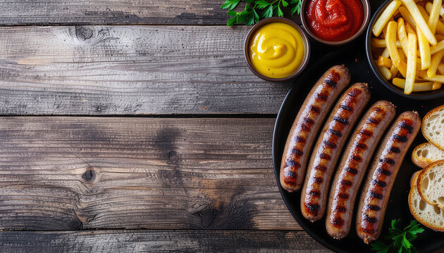 Kebapche Bulgarian grilled sausages with fries