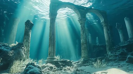Ancient ruins lay hidden beneath the ocean, revealing secrets of a long-lost civilization to explorers.