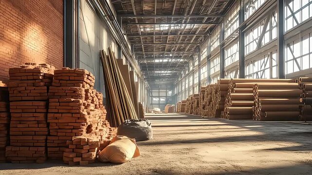 Building materials such as concrete, steel, and wood are essential for constructing.
