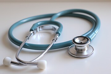Blue Medical Stethoscope On White Surface