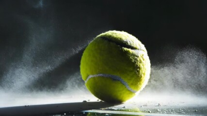 Video A tennis ball with smoke emitting from it, suitable for s related to sports, leisure or creative activities