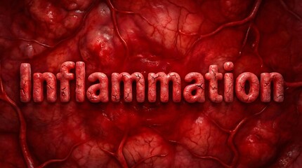 Detailed inflamed tissue illustration showing blood vessels and cracked skin texture