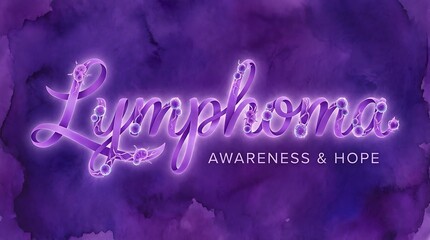 Show your support with this Lymphoma awareness message of hope and strength in shades of purple