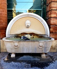 Fountain in the city center of Bologna, Italy.