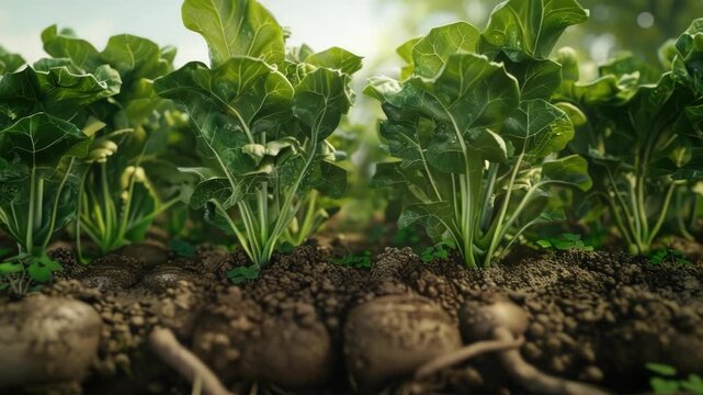 Video Turnips grown in soil, suitable for food or decoration