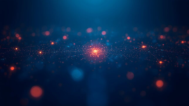 Abstract Digital Network Connection with Glowing Nodes and Lines