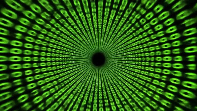 abstract binary code background - High Speed Flight Through Green Binary Code Data Tunnel