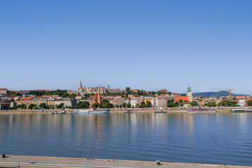 Budapest, Hungary. View of a Budapest cityscape over river Danube.