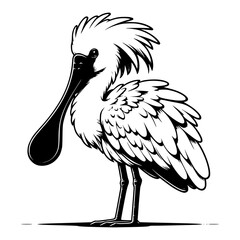 stylized digital artwork of a spoonbill bird vector image illustration