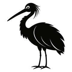 Spoonbill vector clean black silhouette design white background
