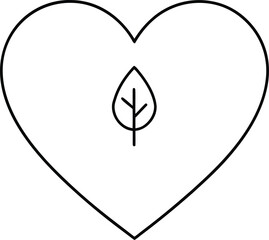 Eco Heart with Leaf Icon