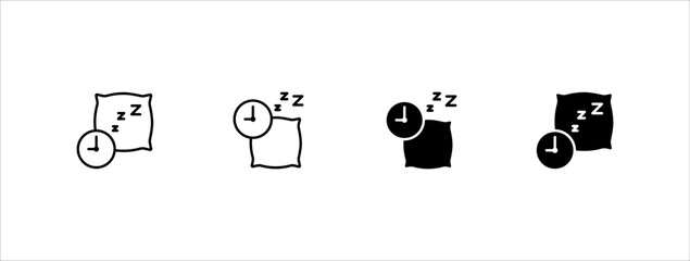 Fototapeta premium Collection of line symbols set of bedtime icons on white background, eps10.