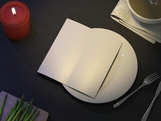 Restaurant Menu 3D Render for Mockup 2